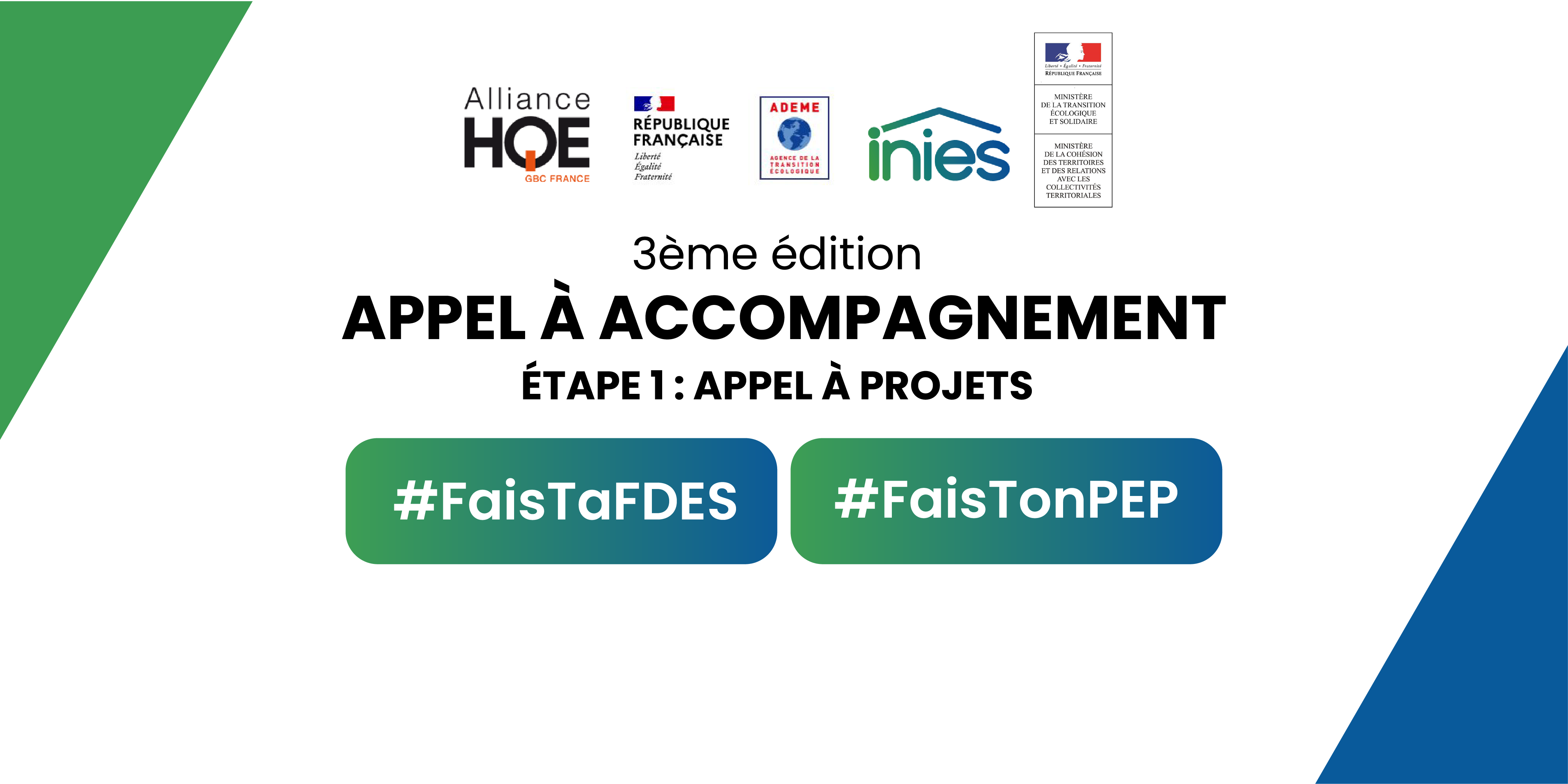 L’Alliance HQE-GBC lance la 3ème édition de l’Appel à accompagnement  #FaistaFdes #FaistonPep