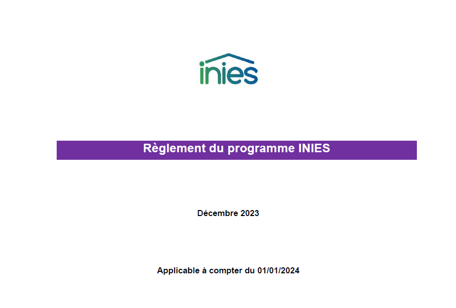 Une nouvelle version du règlement du programme INIES est disponible